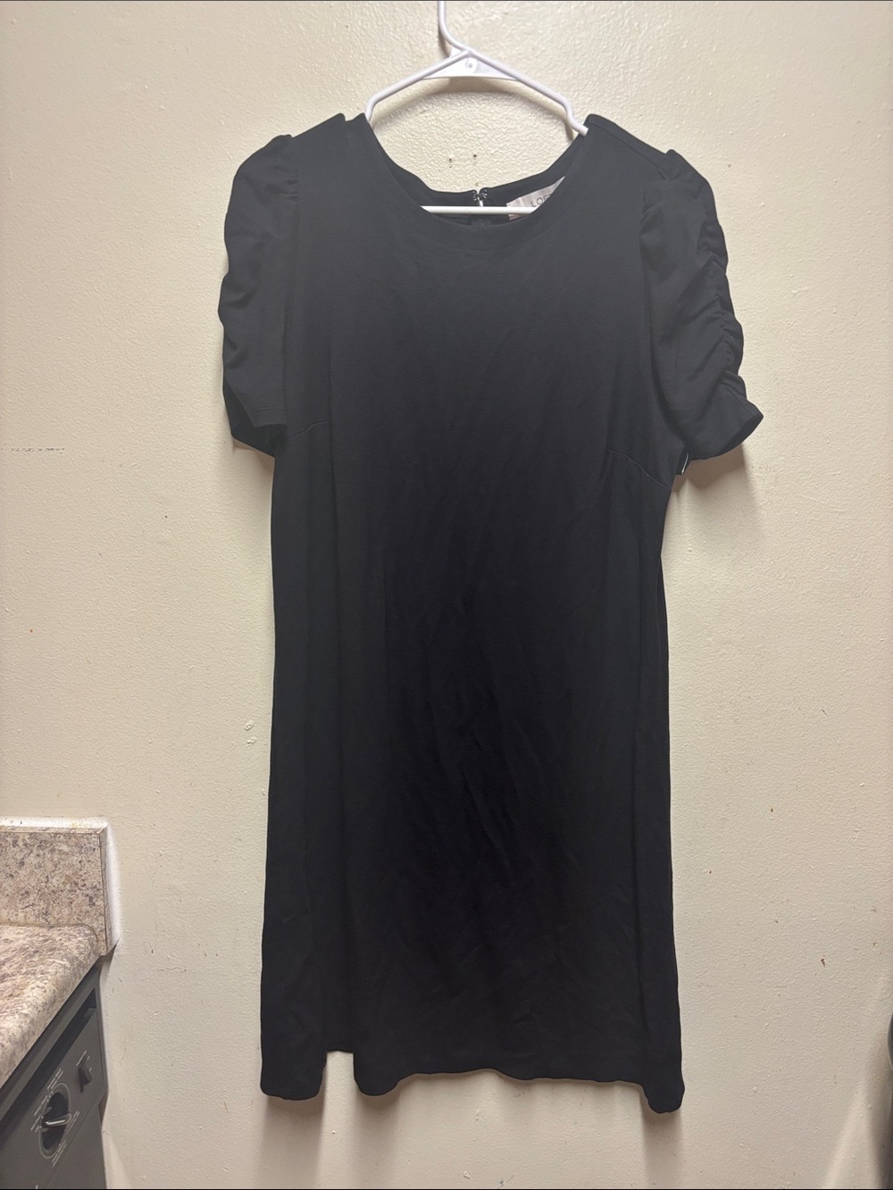 NWT Loft puffer sleeve dress black womens size 12